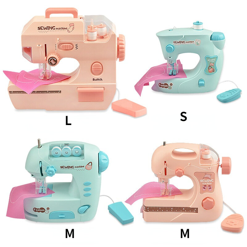 Kids Simulation Sewing Machine Toy Mini Furniture Toy Educational Learning Design Clothing Toys Creative Gifts for Girl Children