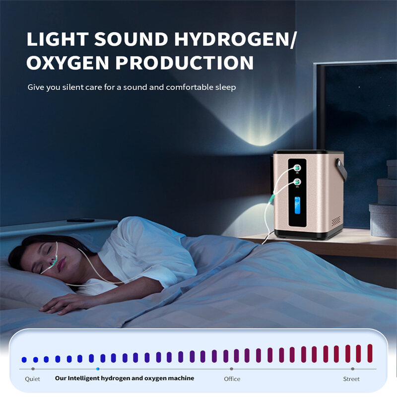 Hydrogen  Inhalation Machine, 99.99% portable Purity Dual Outlet H2 Generator, PEM molecular  Water Electrolysis Ionizer