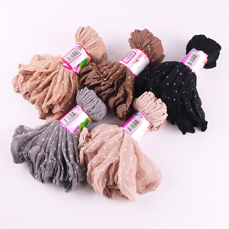 Calcetines finos de seda de cristal para mujer, medias de nailon, tobilleras, transparentes, Color piel, 10 unidades por lote