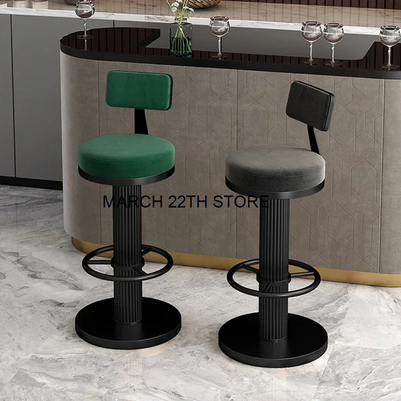 Make Up Office Bar Stools Luxury Accent Reception Accessories Bar Chairs Vanity Tall Gold Banqueta Garden Furniture Sets LJX35XP