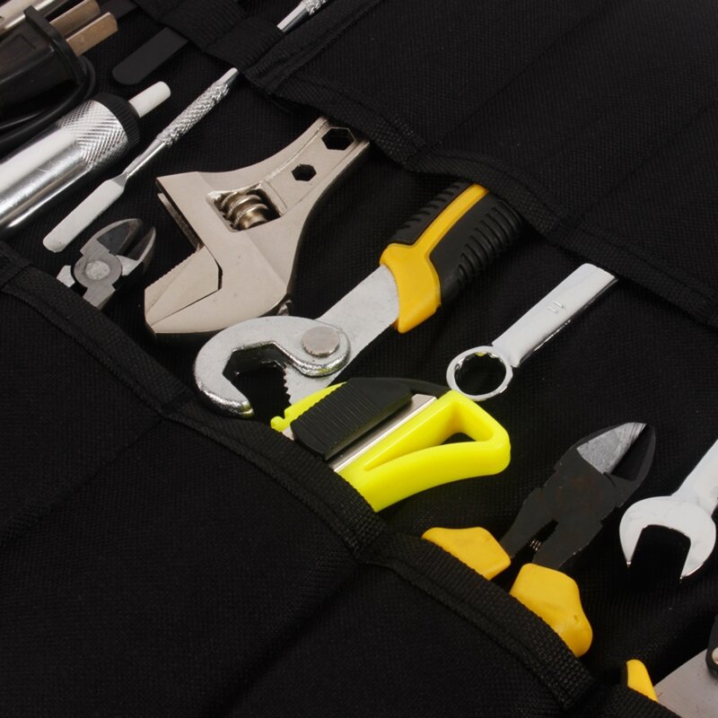 실용적인 롤 업 파우치 멀티 포켓 주최자 전기 도구 롤 주최자 내구성 옥스포드 헝겊 접는 도구 가방