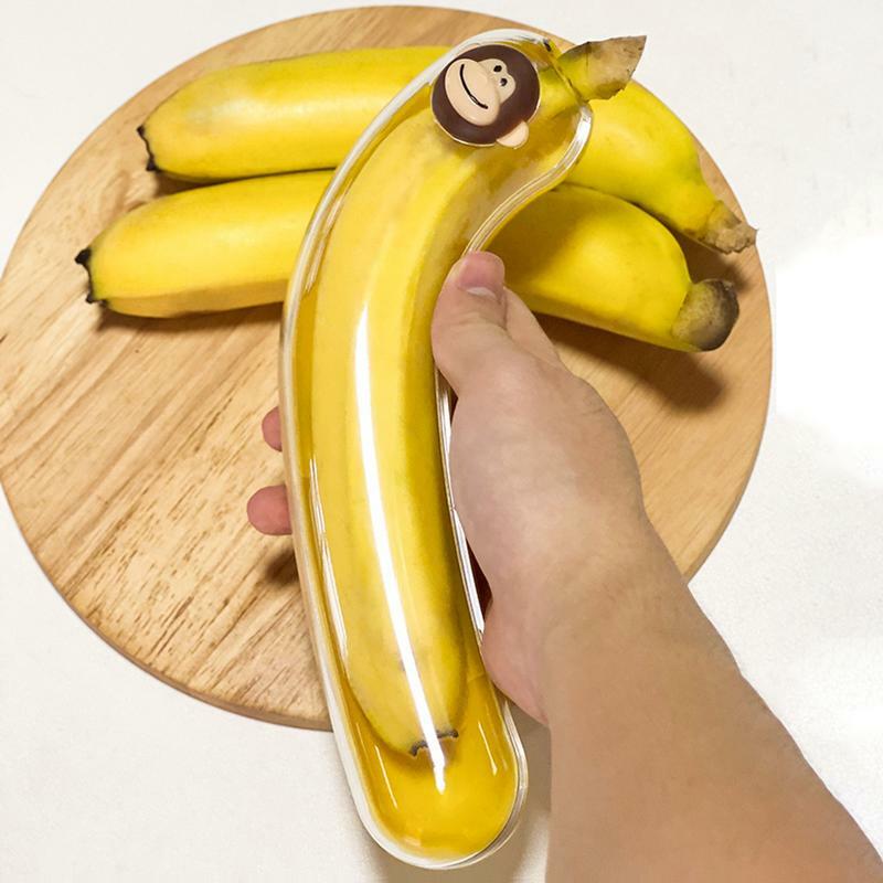 Kotak penyimpanan pisang tahan aus, penyimpan makanan berbentuk pisang untuk luar ruangan
