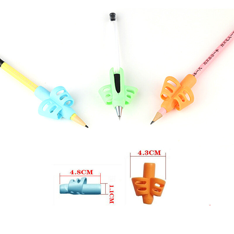 Ensemble de stylos en Gel à deux doigts en silice souple, 3 pièces/ensemble, outil de Correction en écriture pour enfants, cadeaux