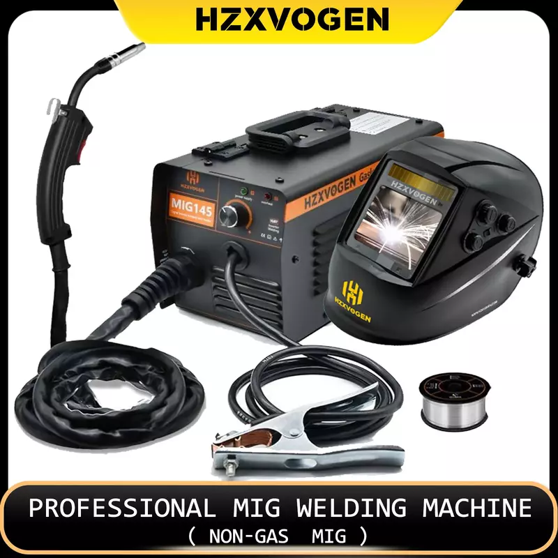 Hzxvogen-Máquina de solda semiautomática sem gás, soldador MIG com fio, solda de ferro sem gasolina, portátil, MIG145, 0.4-4mm