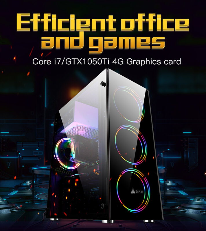 Game Desktop Host Core I7 CPU  256G SSD Power Supply PC Gaming Desktop Computer office desktop