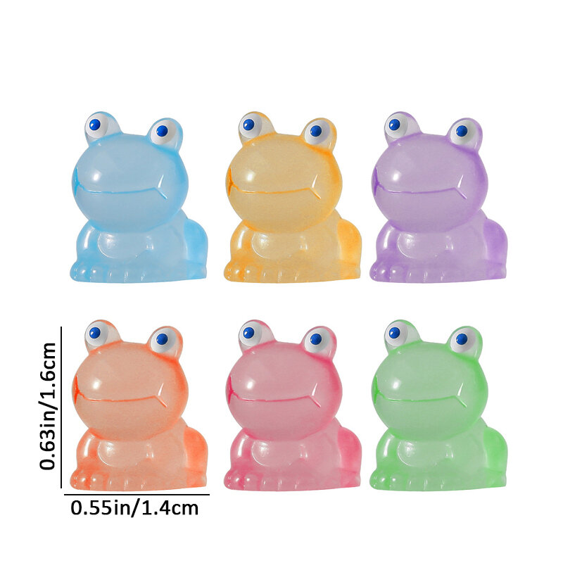 Little Frog Ornament Miniatura Figuras, Pequena Resina, Artesanato, Mini Fluorescente, Decoração Dollhouse, Micro, 1Pc