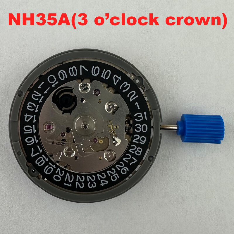 Gerakan mekanis NH35A dengan bukaan tanggal putih pada jam 3 gerakan arloji otomatis kelas tinggi disesuaikan dengan tourb
