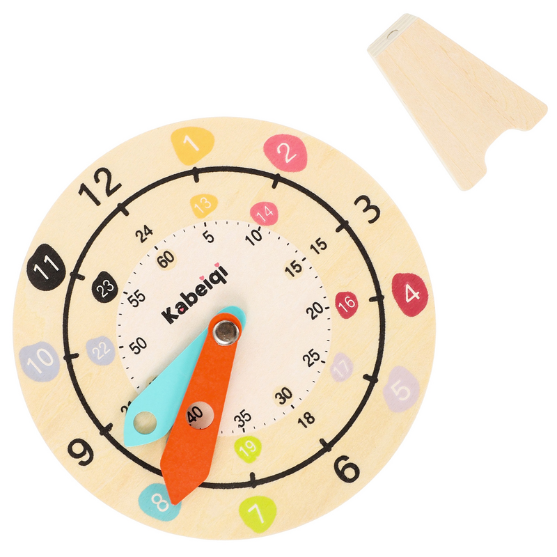 Horloge portable en bois fuchsia pour enfant d'âge alth, jouet d'apprentissage précoce