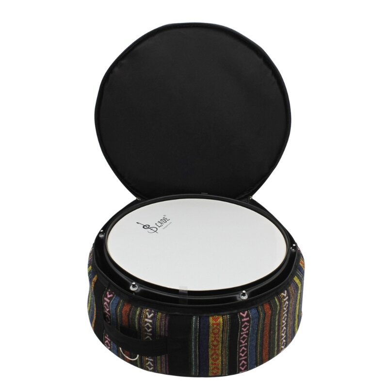 Bolsa tambor estilo étnico, mochila tela Oxford, estuche para tambor con bolsillos exteriores G99D