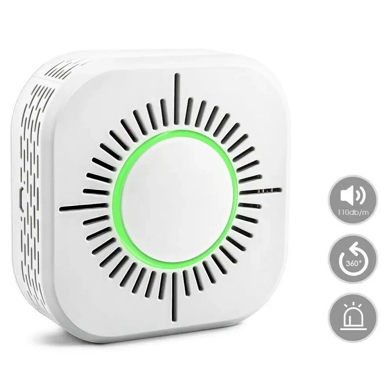 Detektor Asap Nirkabel WiFi 433MHz Portabel Rumah Aman Sensor Alarm Keamanan 3 Metode Alarm Penguji Gas Detektor Alarm Peringatan