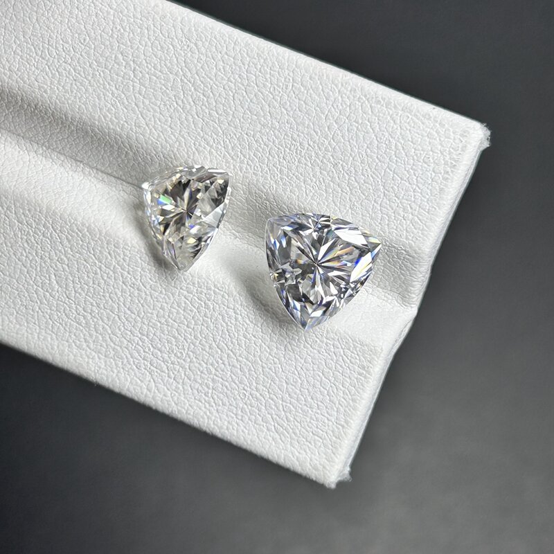Meisidian-anillo de compromiso de diamante, 6x6mm, corte trillón, prueba positiva de 0,8 quilates, fabricación de VVS moissanita