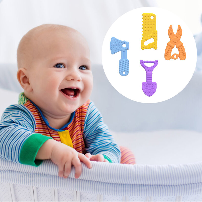 4 Stuks Baby Bijtring Voor Tandjes Silicone Molaire Bijtring Voor Baby Zintuiglijke Baby Kauwen Speelgoed Voor Tandjes Zuigen Behoeften Bijtring speelgoed
