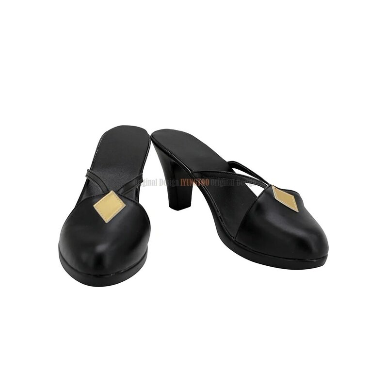 Scarpe FGO quartz a Cosplay Fate Stay Night scarpe Cosplay khaki a sandali in pelle nera su misura