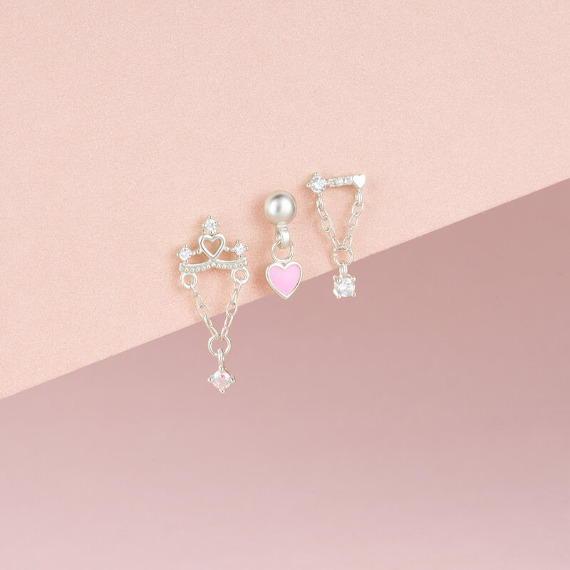LENNIK-pendientes de plata de ley 925 para mujer, joyería fina con diamantes de circonita, borla, cadena, regalo, 1 unidad