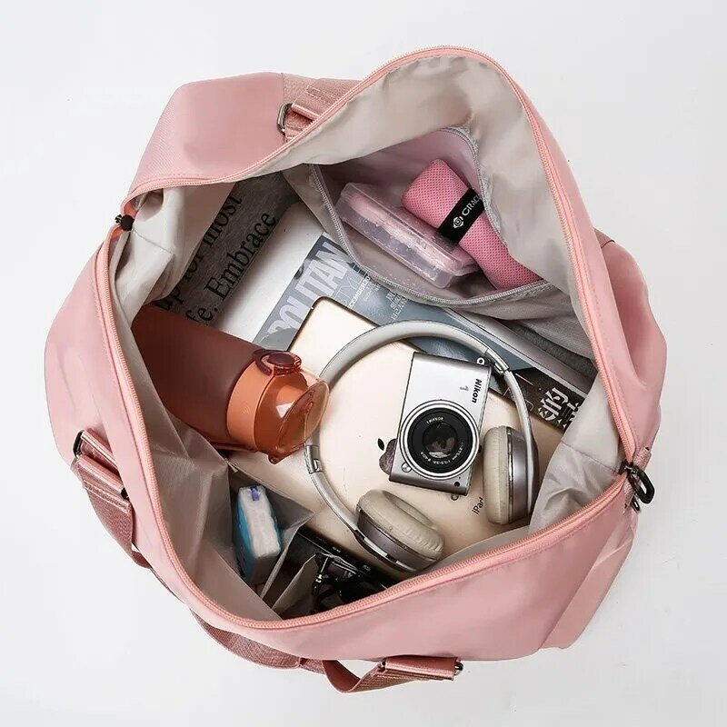 여성용 다기능 더플 토트백 핸드백, 나일론 방수 숄더백, 습식 드라이 포켓, 체육관 가방, 대형 여행 가방