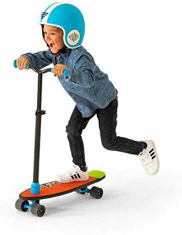 Skatieskootie Customizable Training Skateboard and Lean-to-Steer scooter with Detachable Stability Handlebar, Multiple Deck &amp