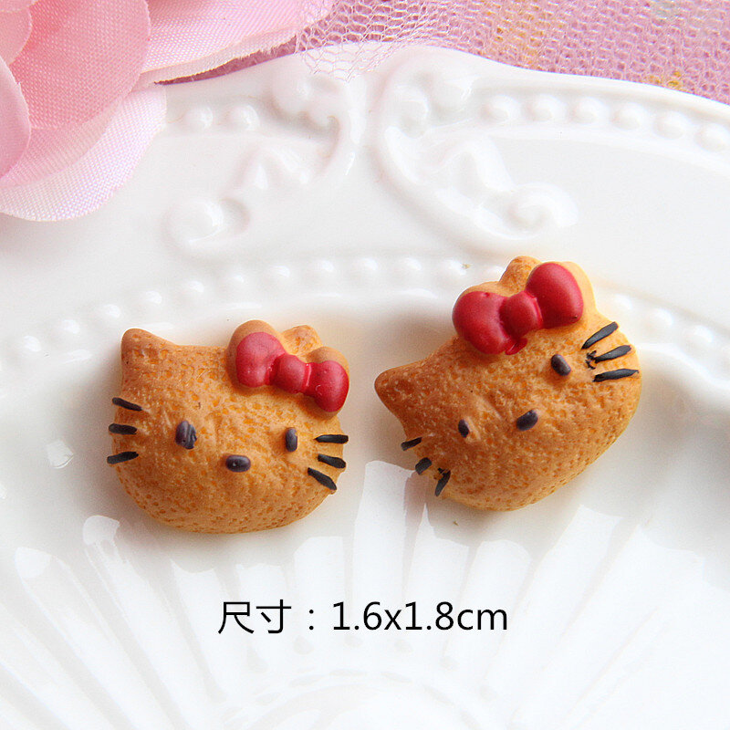 Mainan Permen Miniatur HelloKitty KT Kucing Makanan Simulasi Roti Biskuit Boneka Dekorasi Rumah Dapur Makanan Bermain Mainan Hadiah Anak-anak