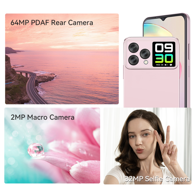 Cubot Hafury V1、スマートフォン Android、16GB RAM(8GB+8GB)、256GB ROM(1TB 拡張をサポート)、デュアル スクリーン、64MP カメラ、32MP Selfie カメラ、NFC、グローバル バージョン、デュアルSIMデュアル4G  携帯電話、smartphone android、美しい携帯電話、女性用携帯電話、カートに追加