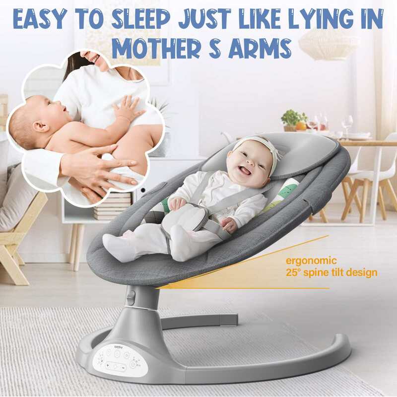 Bioby balanço do bebê cama lounger bouncer jumper para bluetooth música cinco engrenagem balanço berço controle remoto bebê balancim conjunto