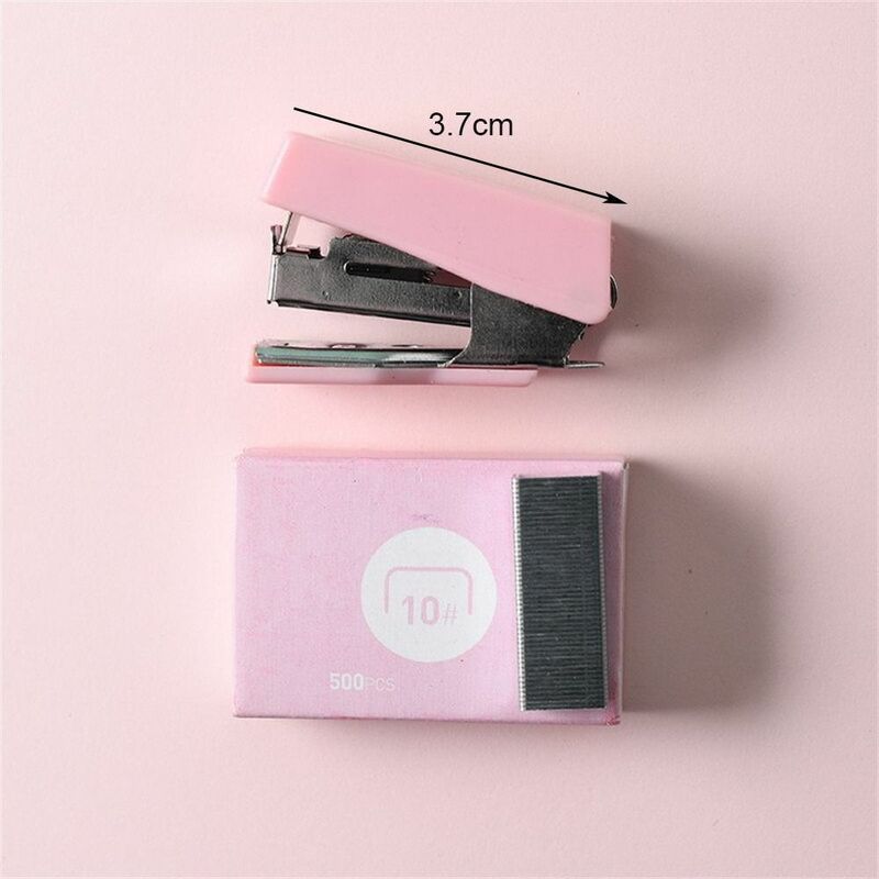 Kawaii Mini Stapler With 500PCS Staples Students Stationery Metal Staples Binding Tools Students Gift School Office Supplies