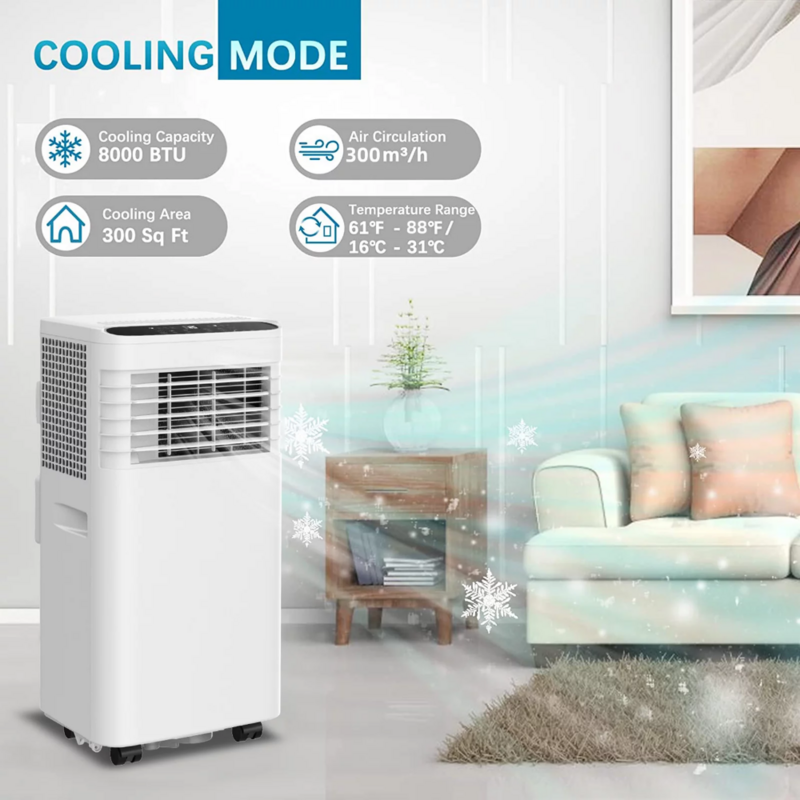 مكيفات هواء محمولة من SUGIFT بقدرة 8000 وحدة حرارية بريطانية مع جهاز تحكم عن بعد للمنزل والمكتب والنوم