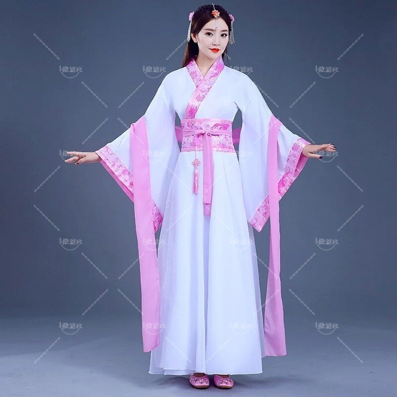 Старинный китайский костюм фея косплей женское платье ханьфу с вышивкой цветочный Детский костюм Тан праздничный наряд костюм для народного танца