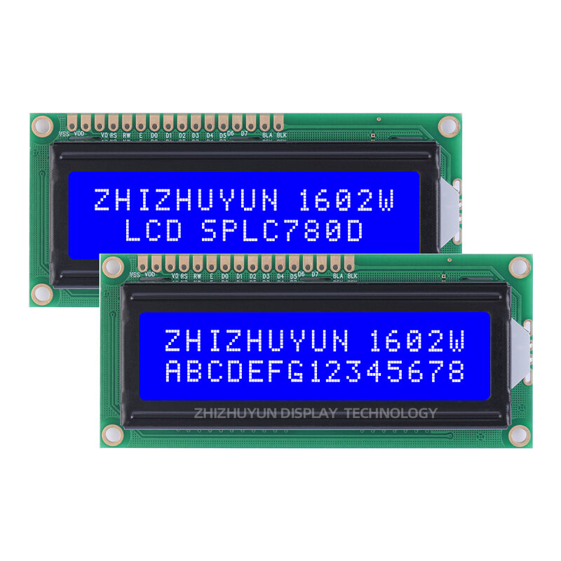 Factory Direct Sales 1602W Character Screen Quality Assurance Emerald Green Light High Brightness LCD Screen 1.6 Inches