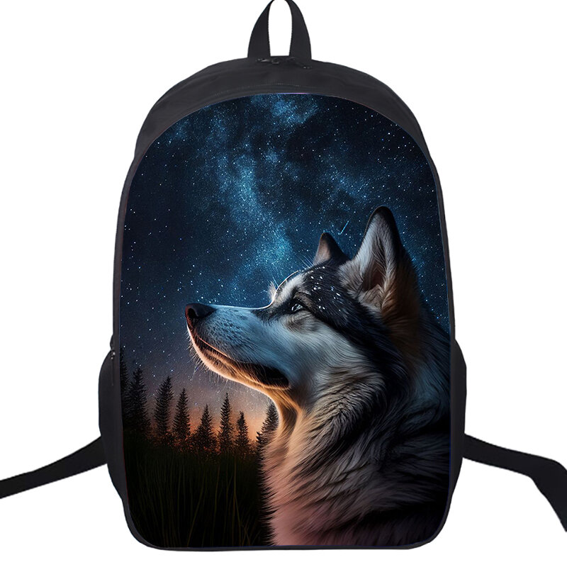 Large Capacity Galaxy Wolf Lion School Bag Backpack for Girl Boy Children Animal Tiger Bookbag Teenager Student Travel Backpack