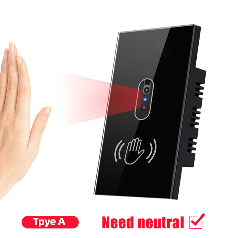 مفتاح إضاءة ذكي بالأشعة تحت الحمراء مع جهاز استشعار ، بدون تشغيل باللمس ، مصباح حائط ، مريح وآمن