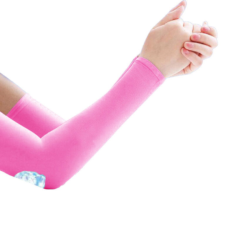 Sarung tangan anti UV bernapas, sarung tangan perlindungan matahari olahraga bersepeda luar ruangan lengan sutra es ukuran bebas