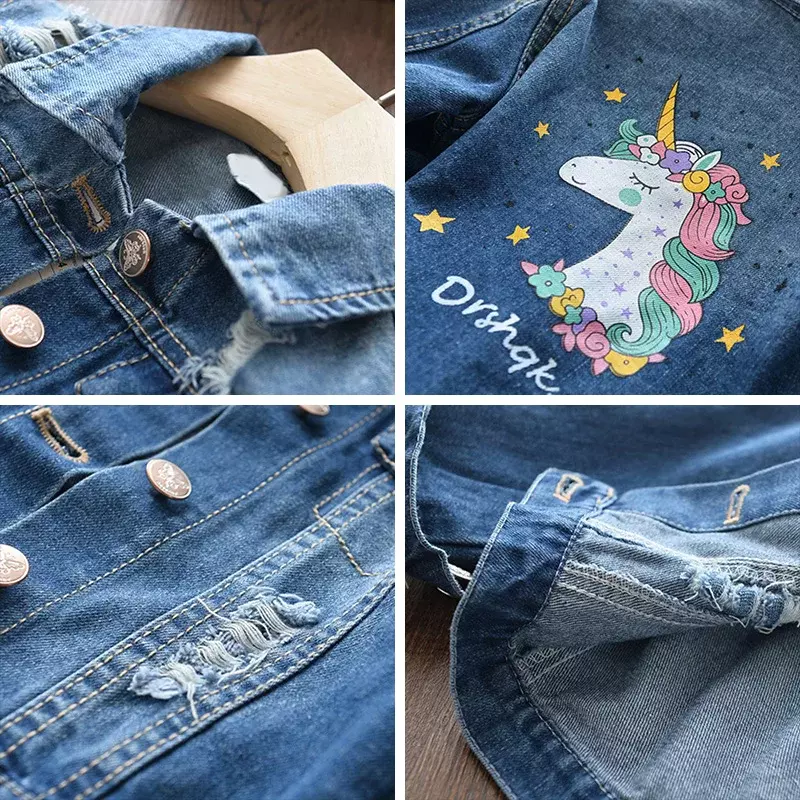 Куртка детская джинсовая на девочку, на Возраст 3-8 лет