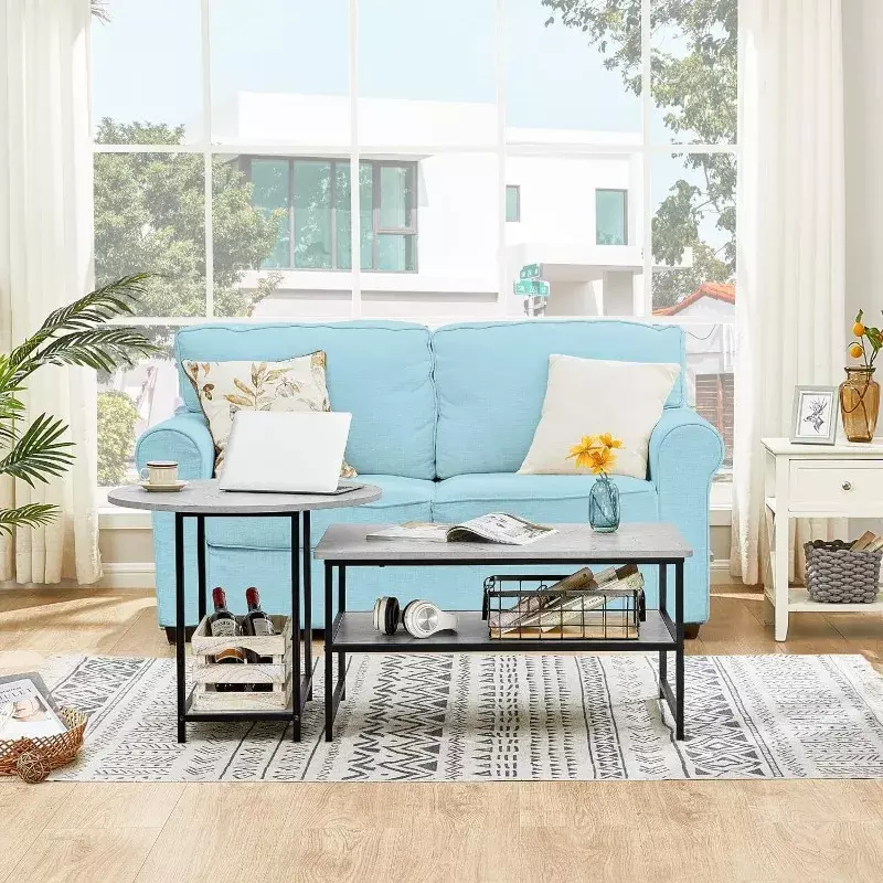 WOHOMO-mesa de centro de mármol para sala de estar, estilo moderno, desmontable, 2 en 1