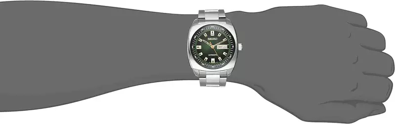 นาฬิกา Seiko ดั้งเดิม5สปอร์ตสำหรับผู้ชายนาฬิกาข้อมือควอตซ์หมุนได้รอบสายรัดเหล็กกันน้ำได้แบบอัตโนมัติ