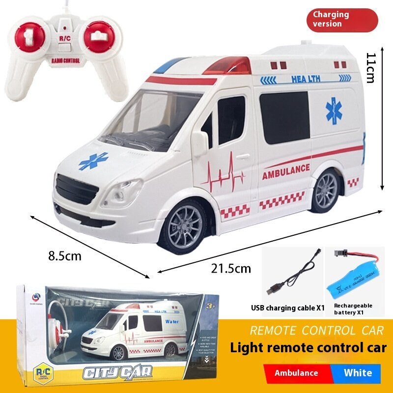 سيارة إسعاف لعبة RC للأطفال ، ضوء محاكاة ، موسيقى ، شاحنة إطفاء ، مركبة إنقاذ ، هدية نموذجية ، 1: 20 ، 4ch
