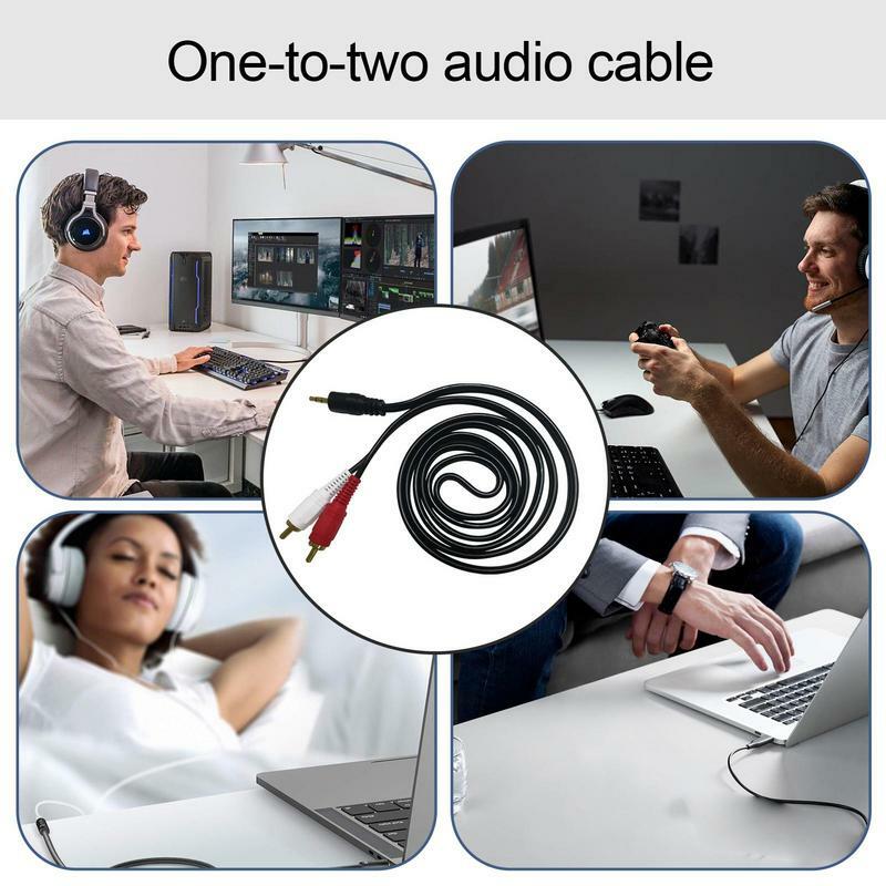 Podwójny kabel Audio 2-in-1 mocny żeńskie gniazdo 3.5mm i męski do 2 kabel żeński wytrzymały pozłacane miedziane słuchawki