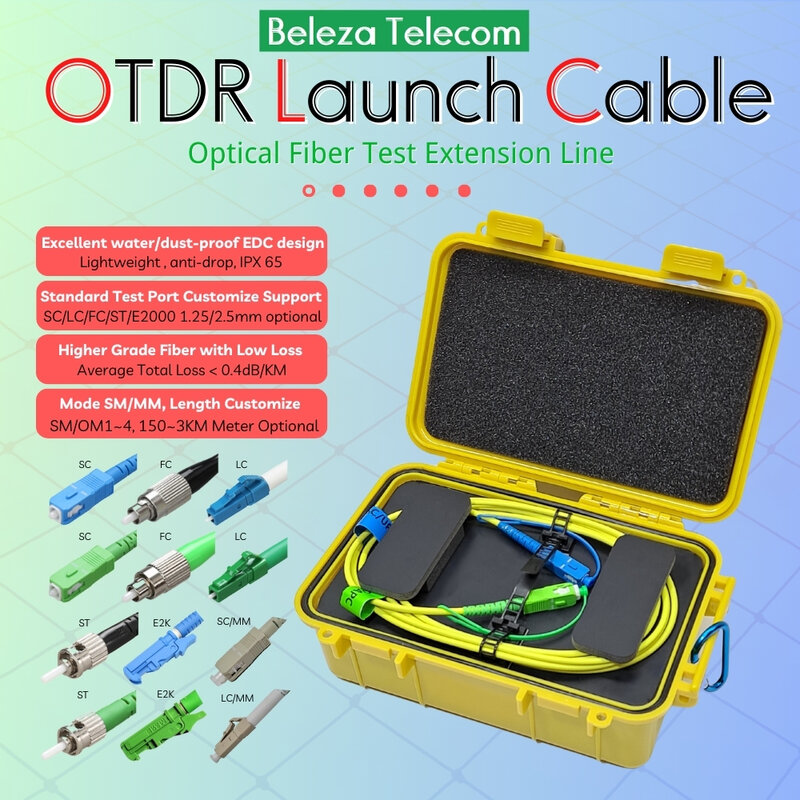 OTDR cabo de extensão teste OTDR do único modo SC/FC OTDR cabo de fibra 1000/2000M OTDR Dead Zone Eliminator 1km 2km