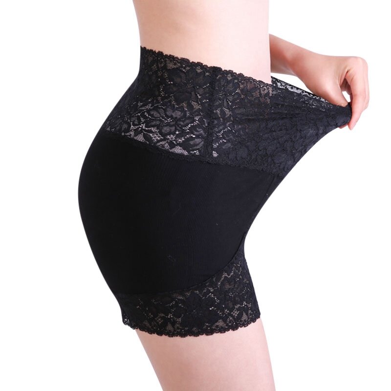 Women Safety Pants Flat-angle Lace High Waist Abdomen Female Bottoming Shorts Insurance Underwear Thin Section Women Safety Pant