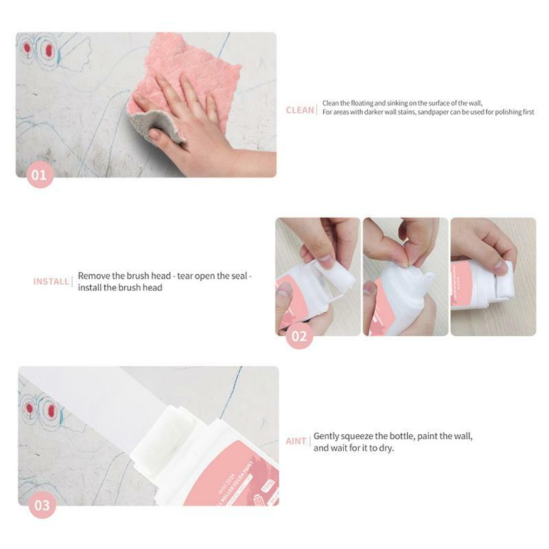 Wall Mending Agent 2-in-1 Wall Repair Tool Rolling Brush Quick Drying Waterproof Small Roller Brushes Safe Latex Paint For