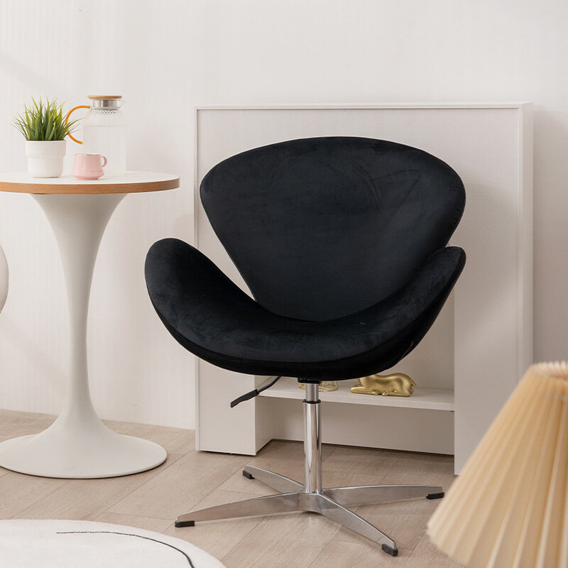 Sofá giratorio nórdico de un solo asiento, silla de ocio, silenciosa, crema, viento, Cisne, silla de oficina