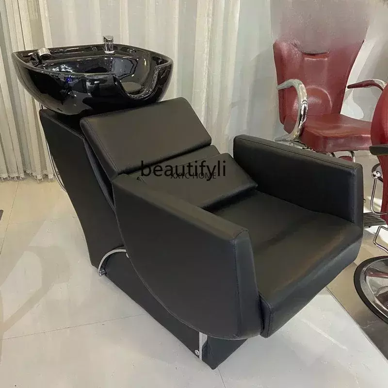 Shampoo Chair Hair Dedicated Space Saving Flushing Bed Cosmetology Shop Sitting Half Lying Shampoo Chair