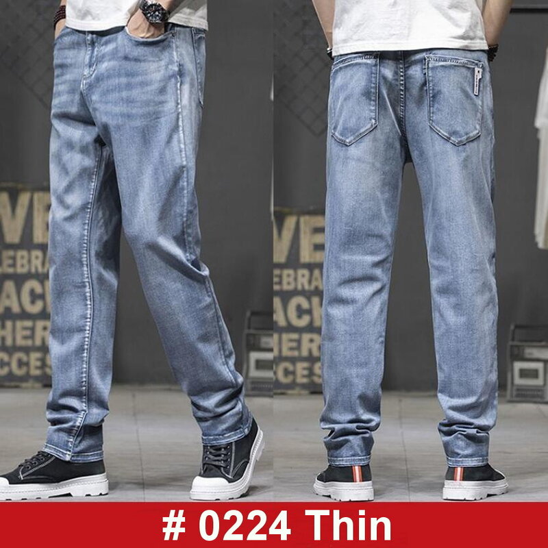 Calças jeans largas largas para homens, calças de carga casual, jeans patchwork, tamanho 28-44