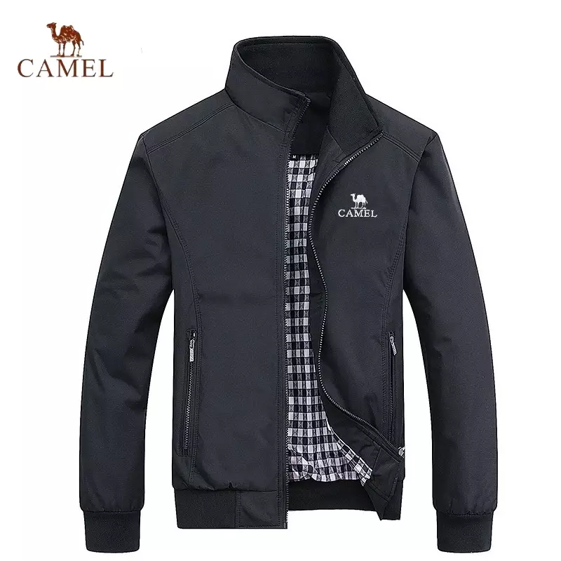 Men's embroidered CAMEL high-quality jacket, bomb jacket, monochrome, slim fit, casual and fashionable, spring and autumn, M-6XL