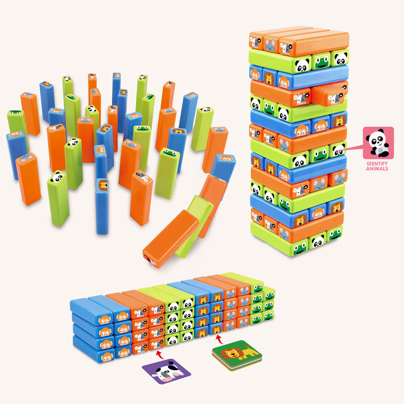 Blocs de construction en plastique, offre spéciale, 24 pièces, jeu d'animaux, jouet à empiler éducatif pour 3 enfants