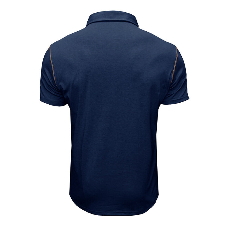 Letnia odzież męska 2024, koszulka polo z krótkim rękawem, męska koszulka z klapami, dopasowana kolorystycznie koszulka poloGD-WY