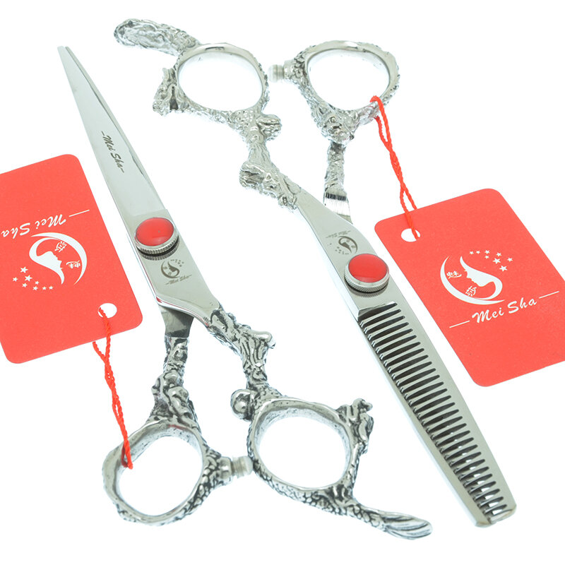 Meisha 6 inch Japan Steel Barber Styling Shears Hair Salon Cutting Thinning Scissors Barber Hairdressing Haircut Tools A0095A