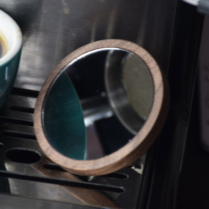 Espresso-Shot-Spiegel für bodenlosen Siebträger, schwenkbarer Holzlinse, Durchflussmengenbeobachtung, reflektierender