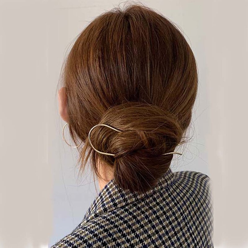 New Style Sweet Alloy Girl Simple Pearl Hairpin U Shape Hair Stick Hair Accessories