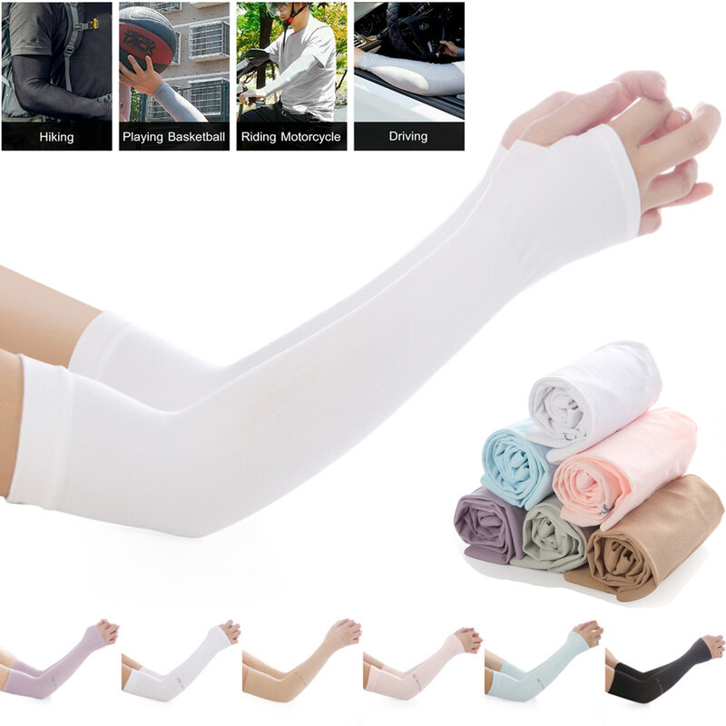 Exposed thumb Running Sportswear Basketball Sun Protection Arm Sleeves Outdoor Sport Arm Cover