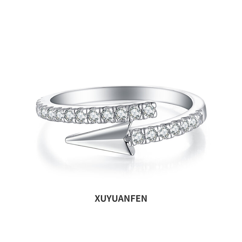 XUYUANFEN2024 anillo abierto de flecha de plata de ley S925 para mujer, diseño único y versátil