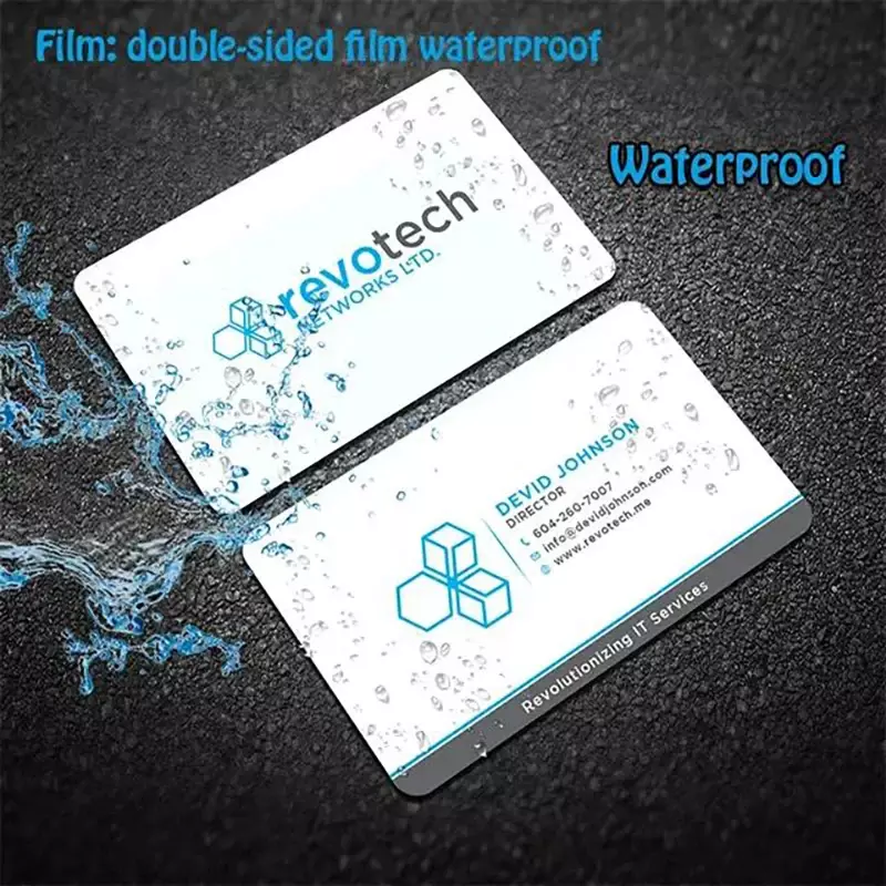 Custom PVC Business ID Card Own Design Logo Name Plastic Waterproof Double Side Glossy Matte Thank You 0.38mm 85.5*54mm 200pcs